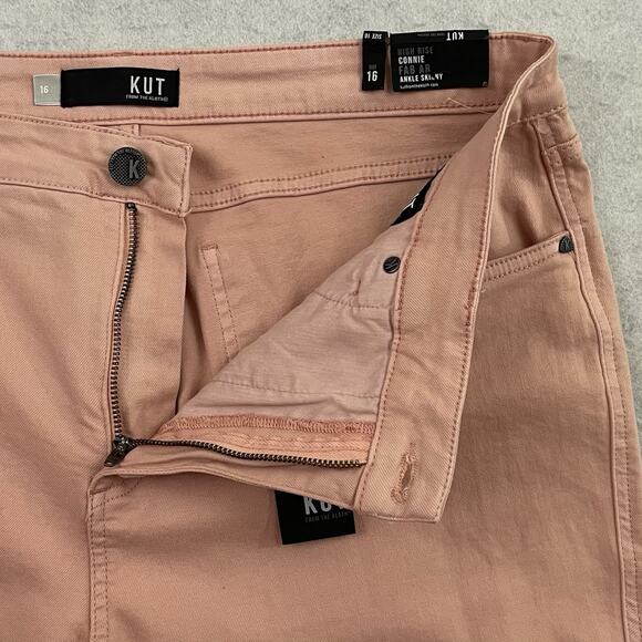 Kut from the Kloth Jeans Womens 16 Pink Hi Rise Connie Raw Hem Skinny Jeans - Picture 10 of 16